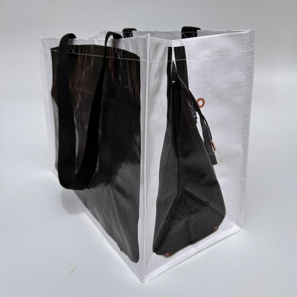 Grocery Bag made from Recycled Plastic Bottles with Novelty Bag Print in Black - Picture 2 of 11